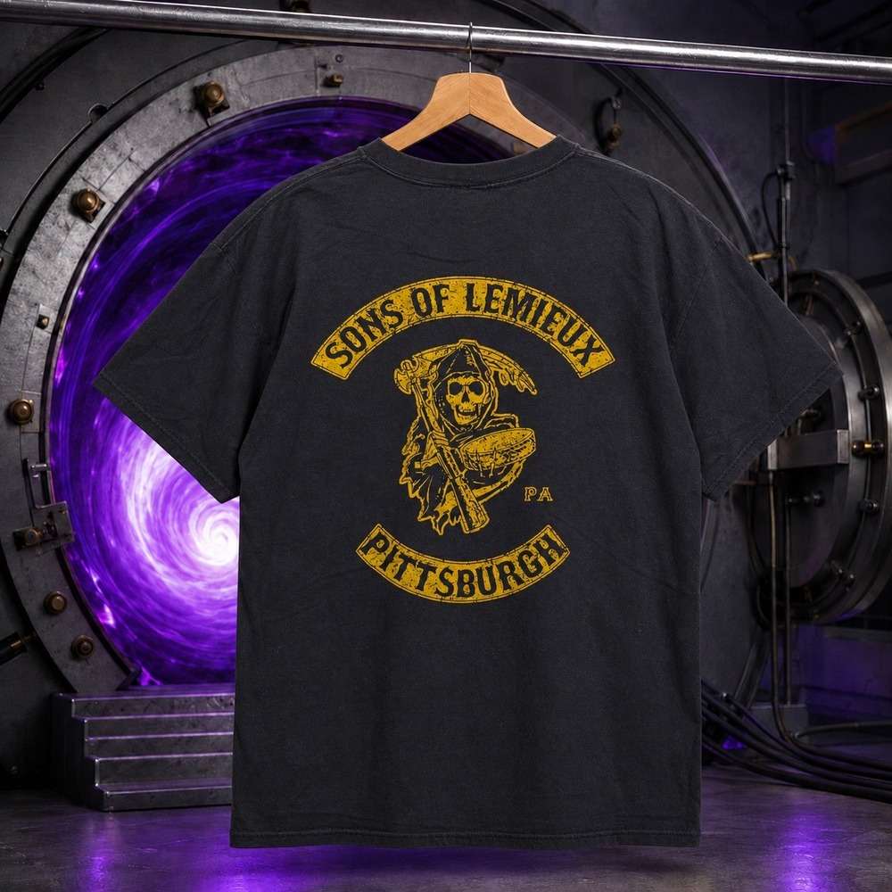 Fruit of the Loom Sons of‎ Lemieux Pittsburgh Graphic Tee Black XL Biker Vibe